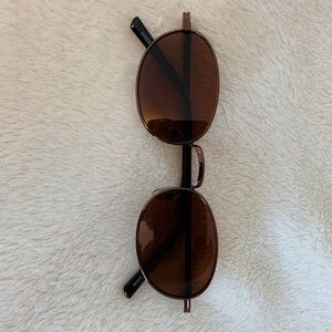 brown round sunglasses with metal frames🤎